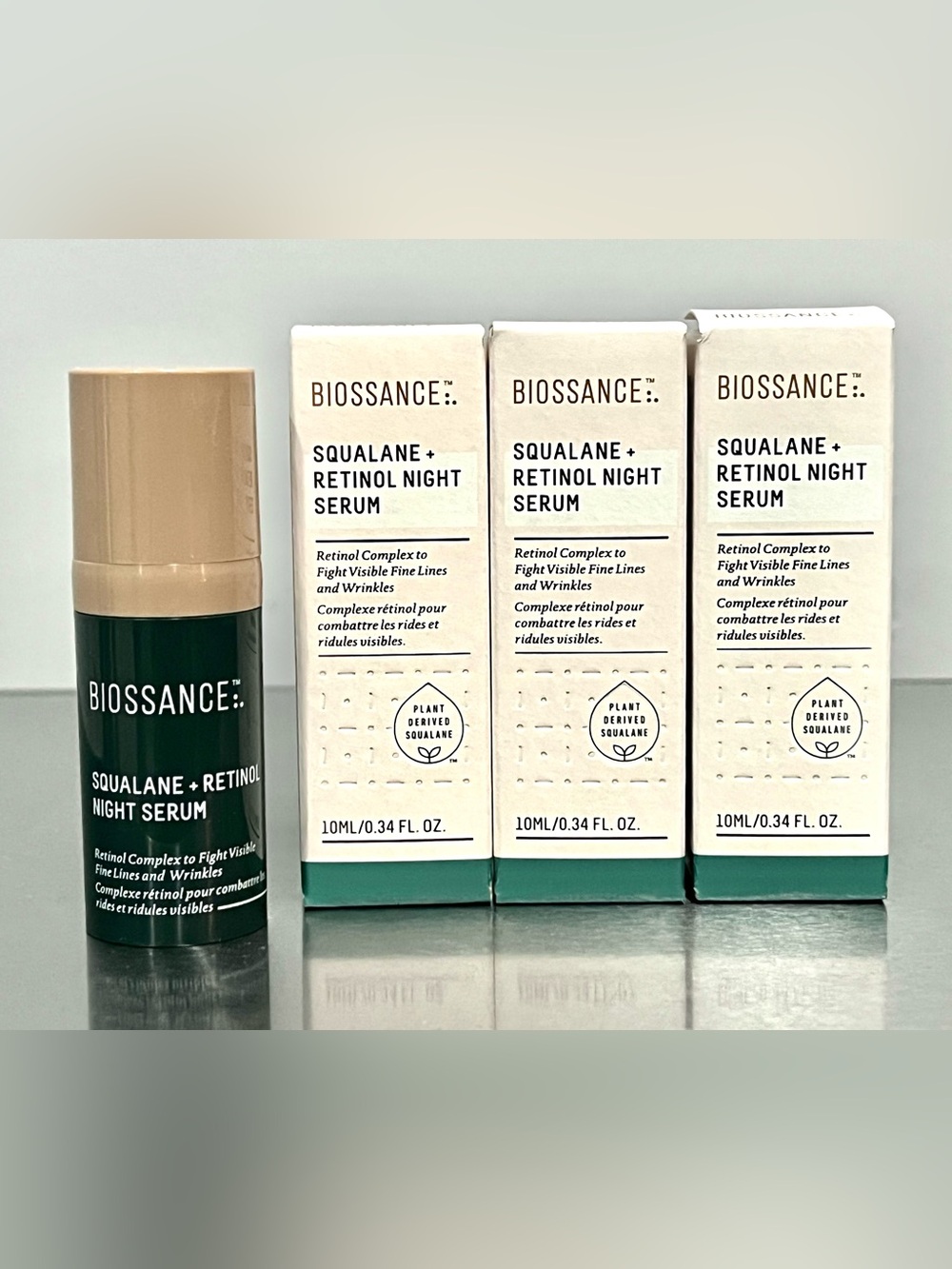 3X BIOSSANCE Squalane + Retinol Night Serum travel size (#m1.5)